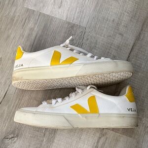 Veja Women's White and Yellow Sneakers